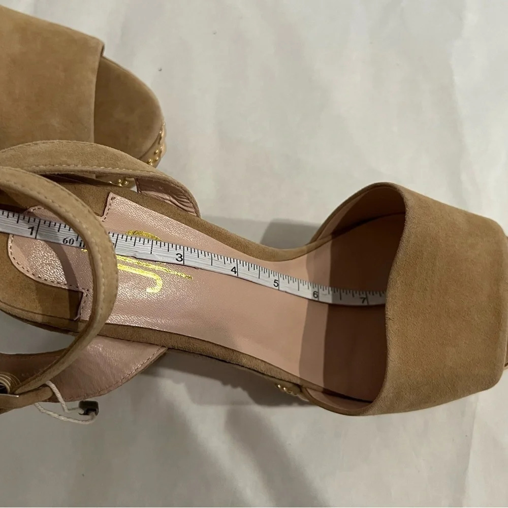 ITALIAN Julie Dee Platform Heels Beige Suede Women's Sz EU 39 US 9 NWB - Picture 9 of 10